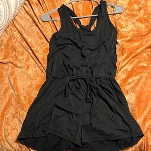 Black romper size small tie around waist to tighten